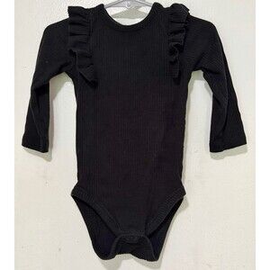 Baby Cat And Jack Black With Ruffles Body Suit Infant Size 18 Months